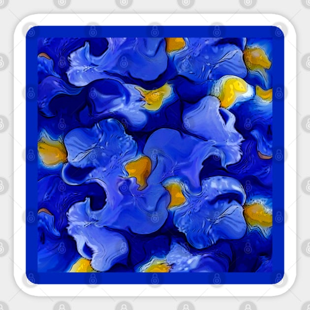 blue flowers abstract Sticker by KMdesign